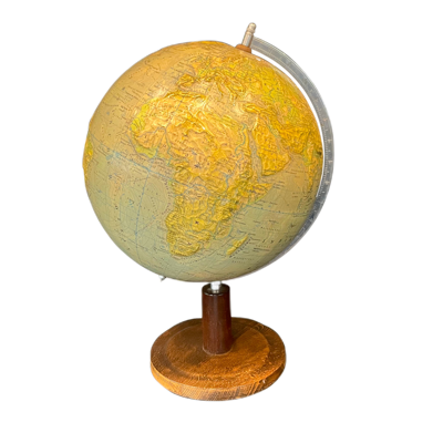 Reliefglobus mit Holzfuss